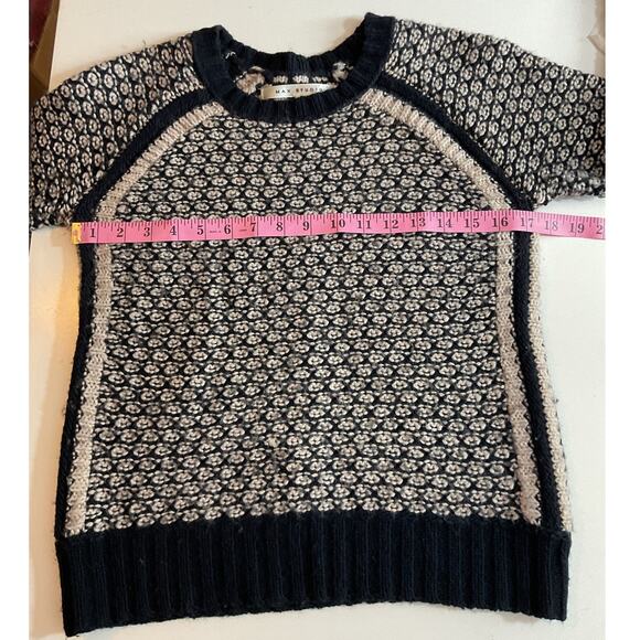 Max Studio Wool Blend Sweater Small Navy & White - Picture 2 of 7